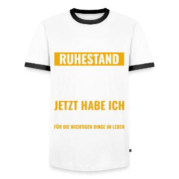Rentner Rente Rentenbeginn Golf Golfer - Männer Kontrast-T-Shirt - Weiß/Schwarz - Vorne - AI Model Female 172 light (172cm) & AI Model Male 178 dark (178cm)