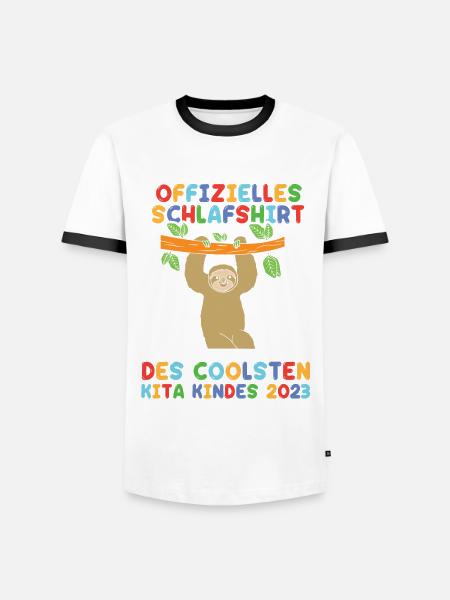 Faultier Kita Kindergarten 2023 - Männer Kontrast-T-Shirt -