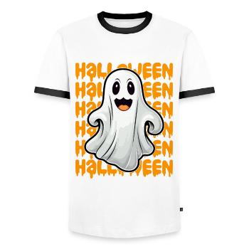 Design d’Halloween effrayant pour la prochaine fête - T-shirt contrasté Homme - blanc/noir - Devant - AI Model Female 172 light (172cm) & AI Model Male 178 dark (178cm)