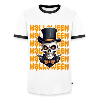 Design d’Halloween effrayant pour la prochaine fête - T-shirt contrasté Homme - blanc/noir - Devant - AI Model Female 172 light (172cm) & AI Model Male 178 dark (178cm)