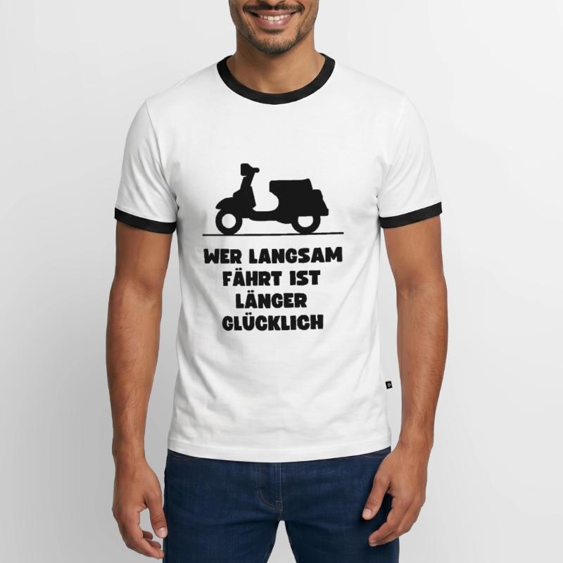 Passionierter Rollerfahrer oder Mofafahrer Männer Kontrast-T-Shirt
