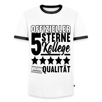Abschiedsgeschenk Jobwechsel Kollege - Männer Kontrast-T-Shirt - Weiß/Schwarz - Vorne - AI Model Female 172 light (172cm) & AI Model Male 178 dark (178cm)