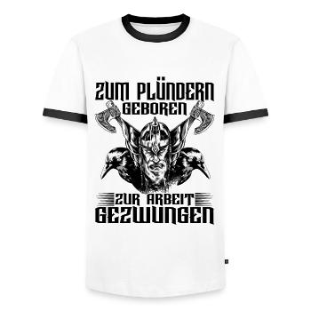 Wikinger Nordische Mythologie - Männer Kontrast-T-Shirt - Weiß/Schwarz - Vorne - AI Model Female 172 light (172cm) & AI Model Male 178 dark (178cm)