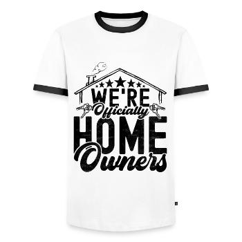 Hausbesitzer Eigenheim Hauskauf - Männer Kontrast-T-Shirt - Weiß/Schwarz - Vorne - AI Model Female 172 light (172cm) & AI Model Male 178 dark (178cm)
