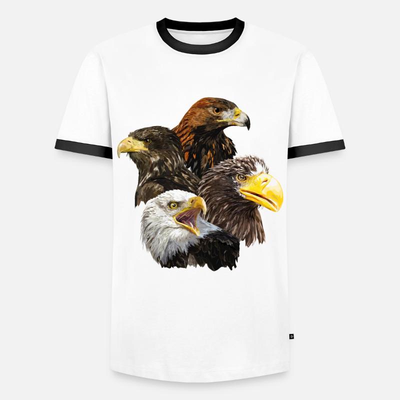 Pigargos and Eagle - Men's Ringer Shirt - white/black