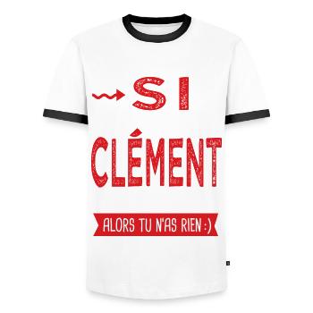Clément Si tu n as pas un bruno Cadeau Clement - T-shirt contrasté Homme - blanc/noir - Devant - AI Model Female 172 light (172cm) & AI Model Male 178 dark (178cm)