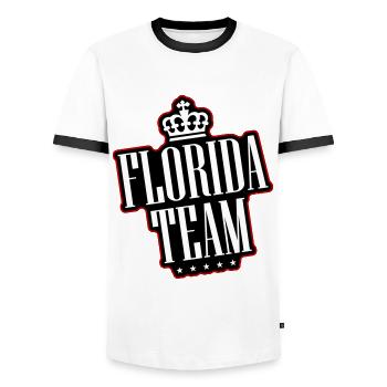 Équipe de Floride - T-shirt contrasté Homme - blanc/noir - Devant - AI Model Female 172 light (172cm) & AI Model Male 178 dark (178cm)