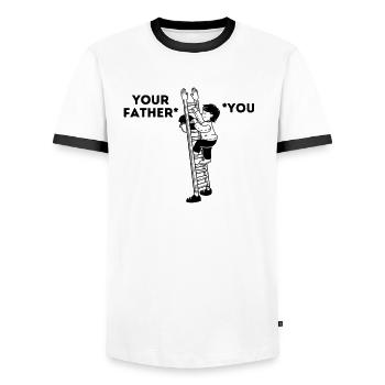 cadeau de tête drôle de conception de père - T-shirt contrasté Homme - blanc/noir - Devant - AI Model Female 172 light (172cm) & AI Model Male 178 dark (178cm)