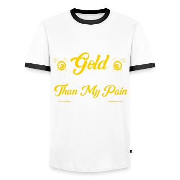 Gold Panner Gold Miner Gold Digger Gift - Men's Ringer Shirt - white/black - Front - AI Model Female 172 light (172cm) & AI Model Male 178 dark (178cm)