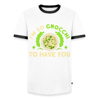 Noodles Noodle Lover Lasagna Spaghetti Gift - Men's Ringer Shirt - white/black - Front - AI Model Female 172 light (172cm) & AI Model Male 178 dark (178cm)