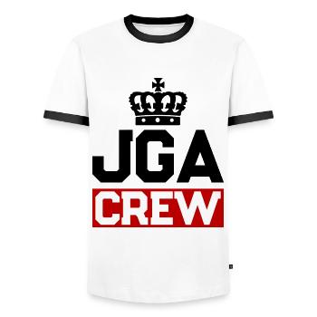 Junggesellenabschied Jga Crew - Männer Kontrast-T-Shirt - Weiß/Schwarz - Vorne - AI Model Female 172 light (172cm) & AI Model Male 178 dark (178cm)