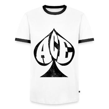 Cartes de poker poker as de pique - T-shirt contrasté Homme - blanc/noir - Devant - AI Model Female 172 light (172cm) & AI Model Male 178 dark (178cm)