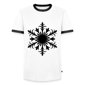 Ornament - Men's Ringer Shirt - white/black - Front - AI Model Female 172 light (172cm) & AI Model Male 178 dark (178cm)