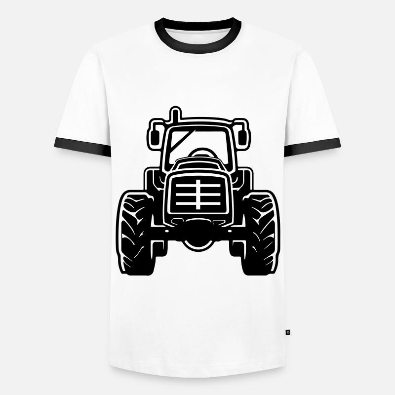 Traktor Bauer Farmer Symbol - Männer Kontrast-T-Shirt - Weiß/Schwarz
