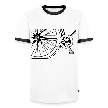 Fahrrad - Men's Ringer Shirt - white/black - Front - AI Model Female 172 light (172cm) & AI Model Male 178 dark (178cm)