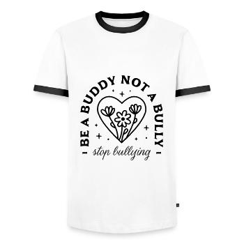 Kampf gegen Mobbing in der Schule - Männer Kontrast-T-Shirt - Weiß/Schwarz - Vorne - AI Model Female 172 light (172cm) & AI Model Male 178 dark (178cm)