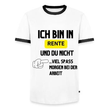 Je suis à la retraite - T-shirt contrasté Homme - blanc/noir - Devant - AI Model Female 172 light (172cm) & AI Model Male 178 dark (178cm)