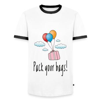 Pack deine Koffer und ab in den Urlaub - T-shirt contrasté Homme - blanc/noir - Devant - AI Model Female 172 light (172cm) & AI Model Male 178 dark (178cm)