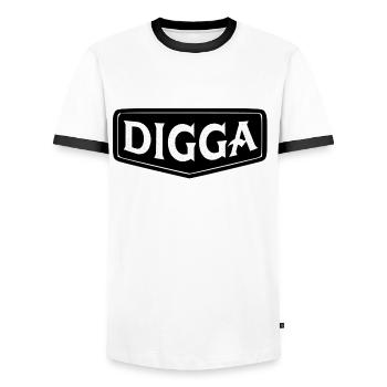 digga Alter bro moin hamburg hip hop oldschool type - T-shirt contrasté Homme - blanc/noir - Devant - AI Model Female 172 light (172cm) & AI Model Male 178 dark (178cm)