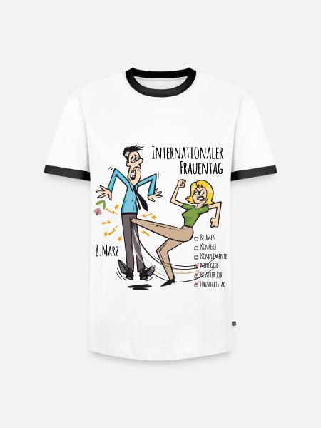 Kvindernes internationale kampdag (8. marts) - Herre kontrast-T-shirt - hvid/sort