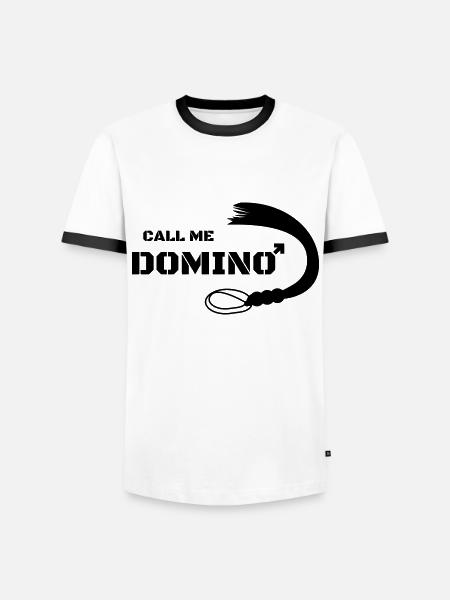 Noem me Domino Whip Sex Gift Dominatrix - Mannen contrastshirt - wit/zwart