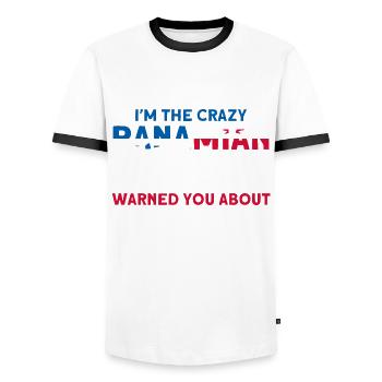 Drapeau panaméen cadeau racines panaméennes - T-shirt contrasté Homme - blanc/noir - Devant - AI Model Female 172 light (172cm) & AI Model Male 178 dark (178cm)