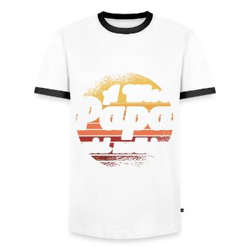 Père papa intelligent Papa - T-shirt contrasté Homme - blanc/noir - Devant - AI Model Female 172 light (172cm) & AI Model Male 178 dark (178cm)