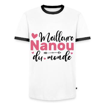 Meilleure Nanou Du Monde - T-shirt contrasté Homme - blanc/noir - Devant - AI Model Female 172 light (172cm) & AI Model Male 178 dark (178cm)