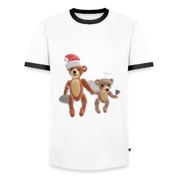 Christmas Bears 3D - Men's Ringer Shirt - white/black - Front - AI Model Female 172 light (172cm) & AI Model Male 178 dark (178cm)