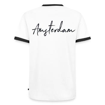 Amsterdam - T-shirt contrasté Homme - blanc/noir - Dos - AI Model Male 178 dark (178cm)