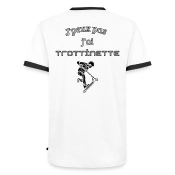 J'peux pas j'ai trottinette - T-shirt contrasté Homme - blanc/noir - Dos - AI Model Male 178 dark (178cm)