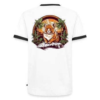 Rock cuddly kangaroo at sunset - Men's Ringer Shirt - white/black - Back - AI Model Male 178 dark (178cm)