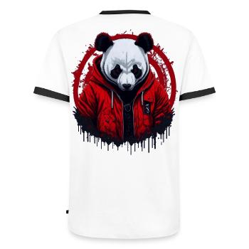 Panda Street Style - Men's Ringer Shirt - white/black - Back - AI Model Male 178 dark (178cm)