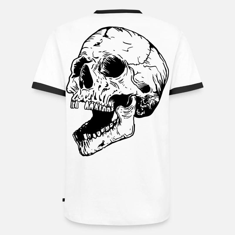 Skull - Men's Ringer Shirt - white/black