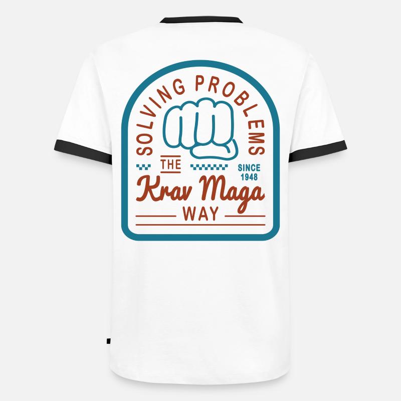 Solving problems the Krav Maga way - Men's Ringer Shirt - white/black