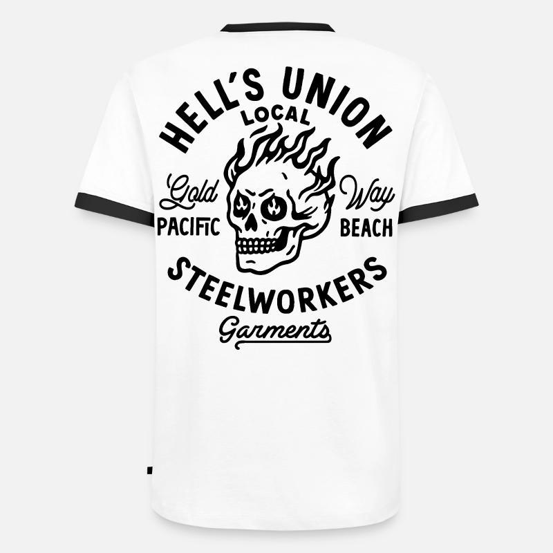 Hell's Union - Men's Ringer Shirt - white/black