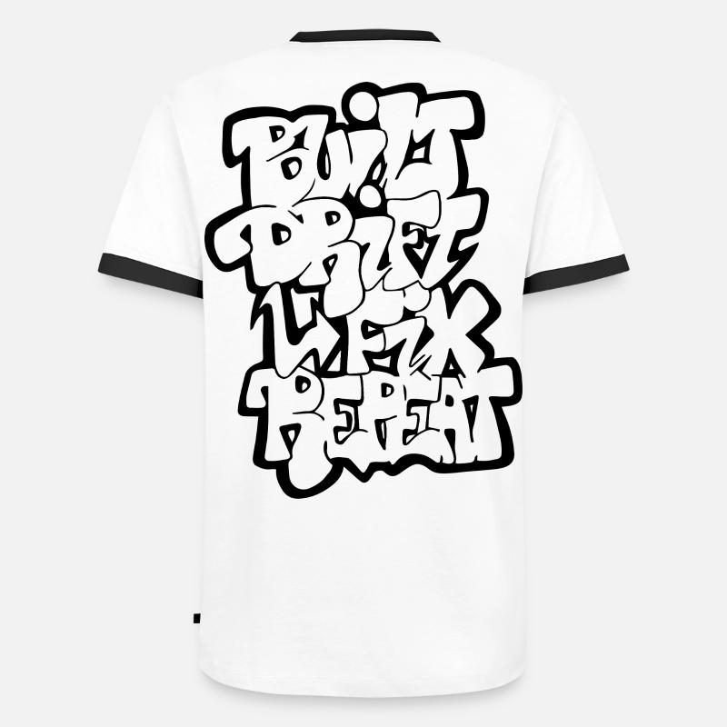 Built Drift Fix Repeat - Men's Ringer Shirt - white/black
