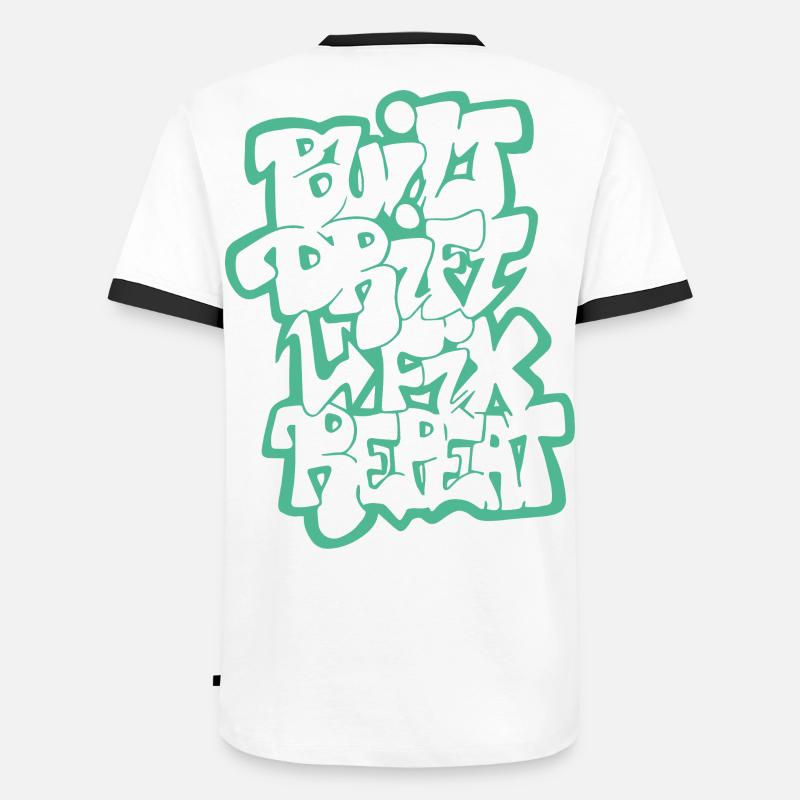 Dérivée construite Fix Répéter 04 - T-shirt contrasté Homme - blanc/noir