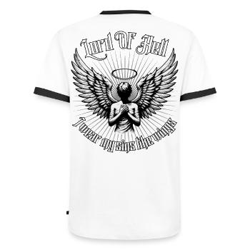 Lord of Hell Wings Halo - Männer Kontrast-T-Shirt - Weiß/Schwarz - Hinten - AI Model Male 178 dark (178cm)