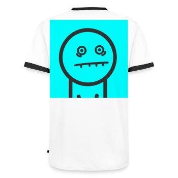 Verzweifeltes Gesicht - Männer Kontrast-T-Shirt - Weiß/Schwarz - Hinten - AI Model Male 178 dark (178cm)