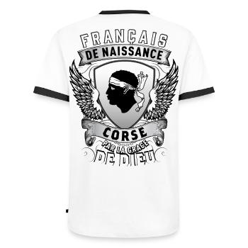 Corse Grâce de Dieu - T-shirt contrasté Homme - blanc/noir - Dos - AI Model Male 178 dark (178cm)
