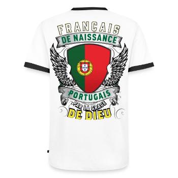 Portugais Grâce de Dieu - T-shirt contrasté Homme - blanc/noir - Dos - AI Model Male 178 dark (178cm)