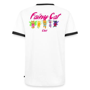 Fairy cat club - T-shirt contrasté Homme - blanc/noir - Dos - AI Model Male 178 dark (178cm)