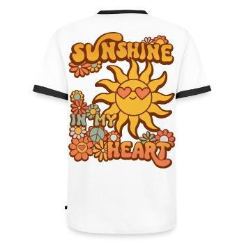 Sunshine in my heart - Men's Ringer Shirt - white/black - Back - AI Model Male 178 dark (178cm)