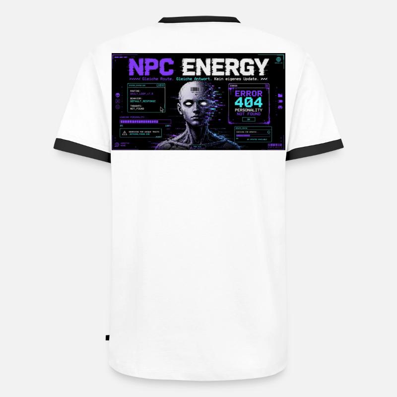 NPC ENERGY ERROR 404 - Männer Kontrast-T-Shirt - Weiß/Schwarz