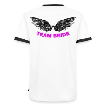Team Bride (JGA) - Männer Kontrast-T-Shirt - Weiß/Schwarz - Hinten - AI Model Male 178 dark (178cm)