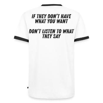Motivation - Men's Ringer Shirt - white/black - Back - AI Model Male 178 dark (178cm)