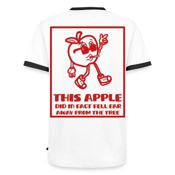 The apple of success - Men's Ringer Shirt - white/black - Back - AI Model Male 178 dark (178cm)