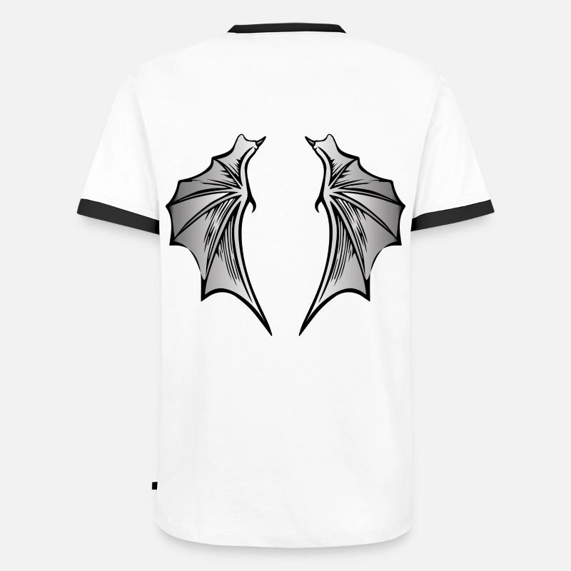 Wings: Devil - Männer Kontrast-T-Shirt - Weiß/Schwarz