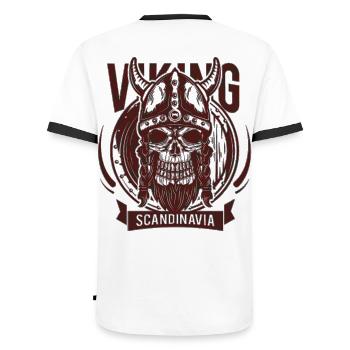 Viking Scandinavian - Men's Ringer Shirt - white/black - Back - AI Model Male 178 dark (178cm)